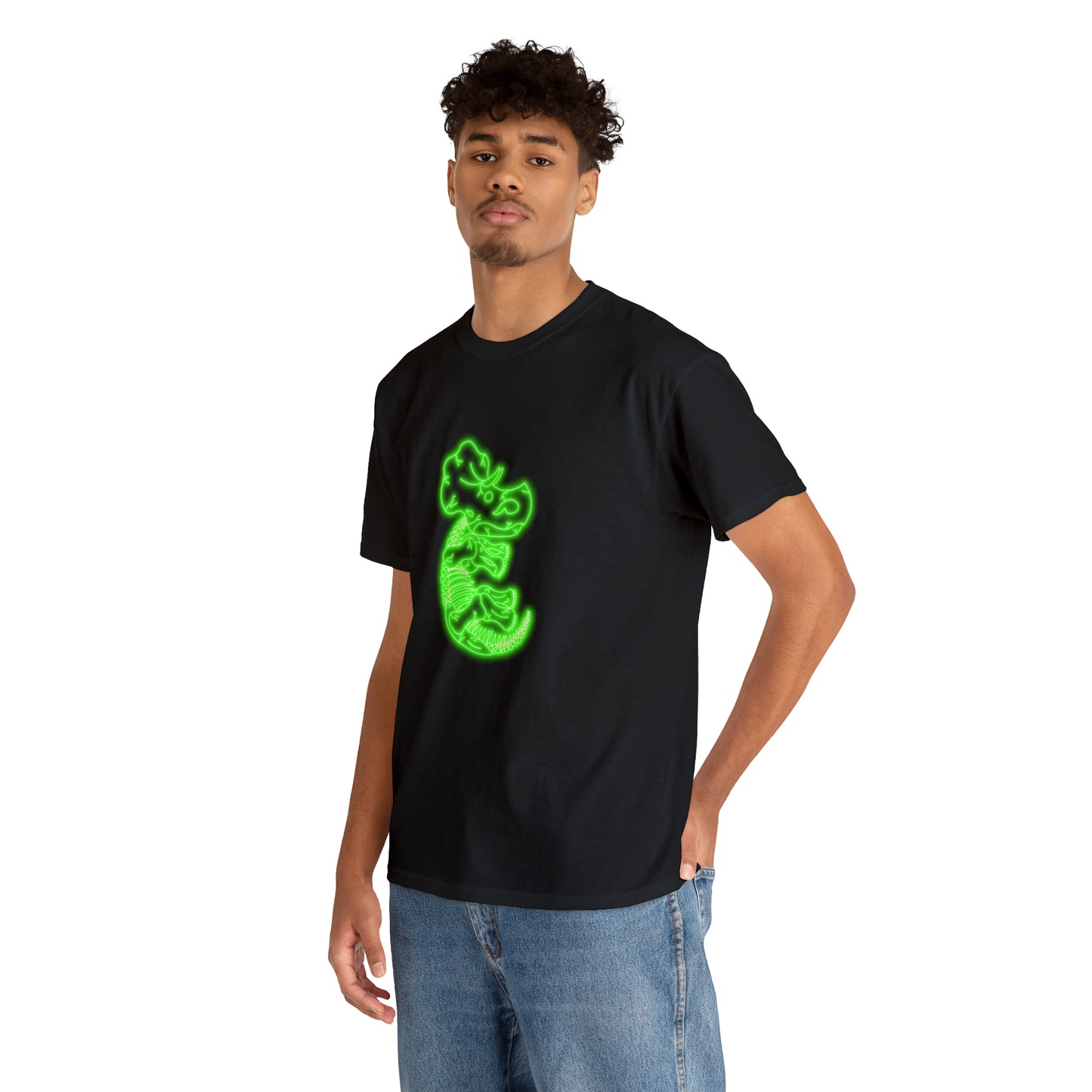 NEON Triceratops Skeleton Tee - Green