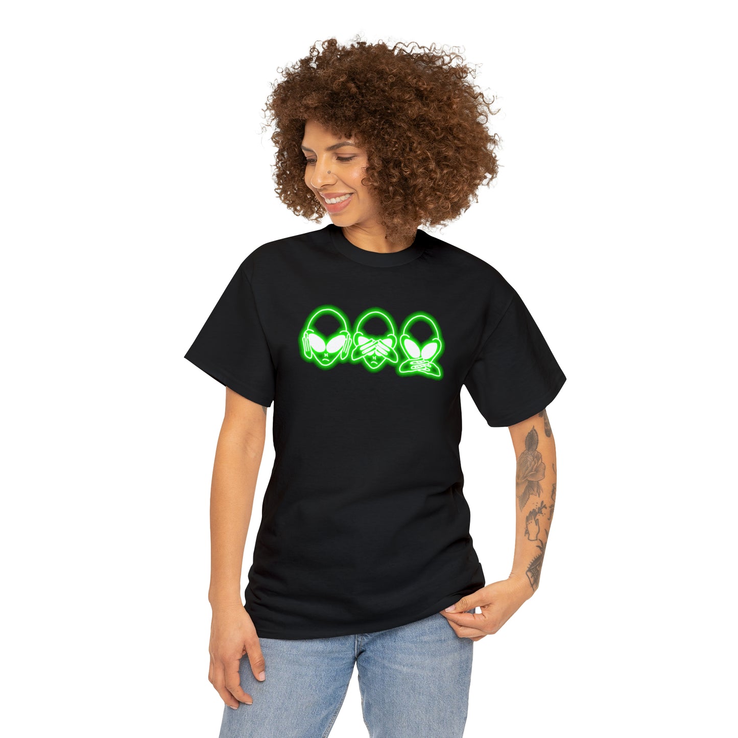 NEON Alien Hear No Evil, See No Evil, Speak No Evil Tee