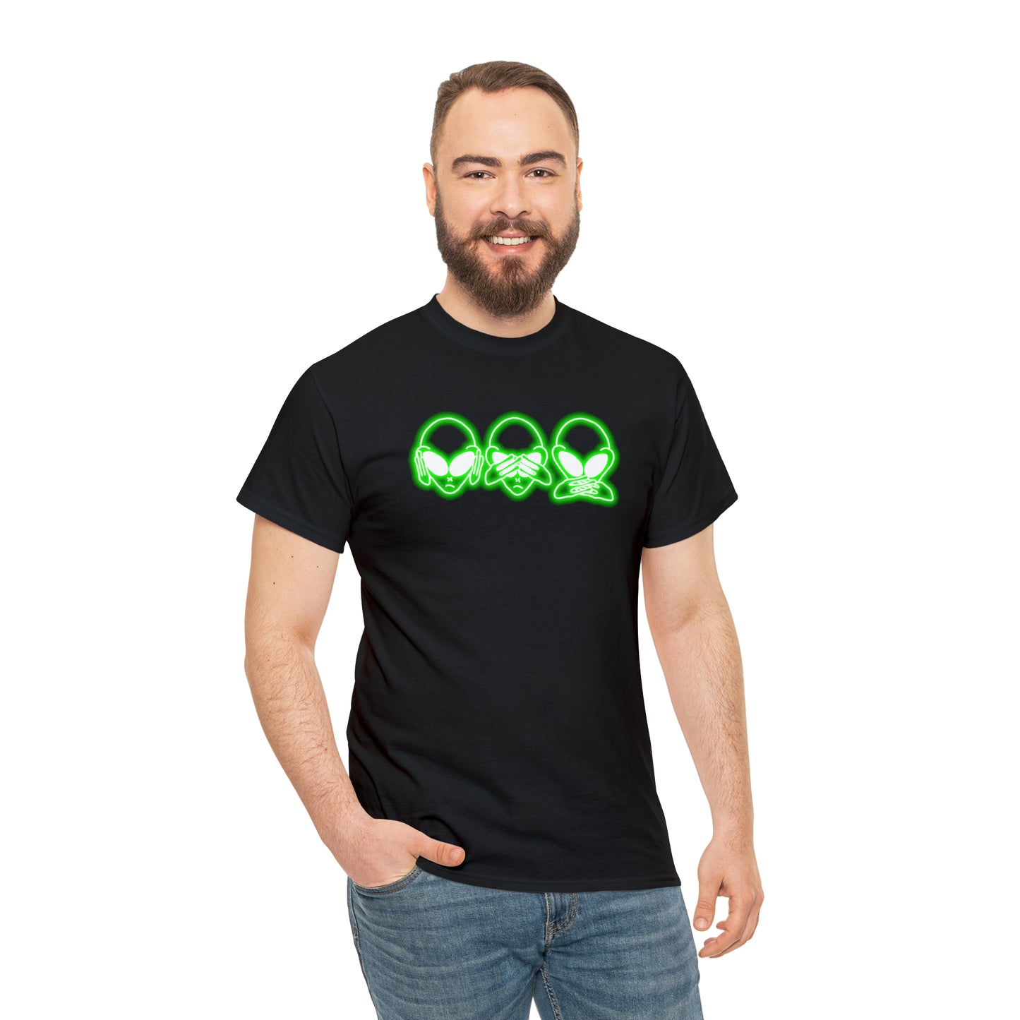 NEON Alien Hear No Evil, See No Evil, Speak No Evil Tee