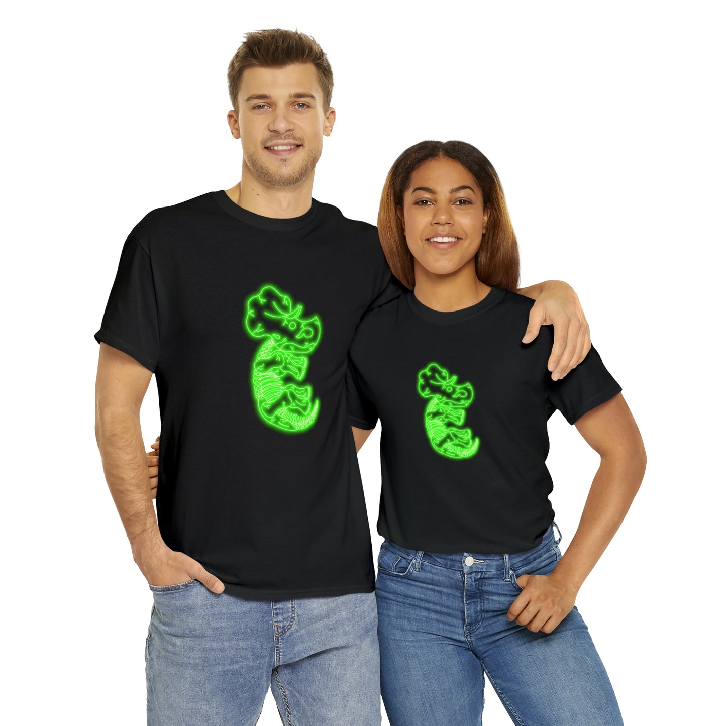 NEON Triceratops Skeleton Tee - Green