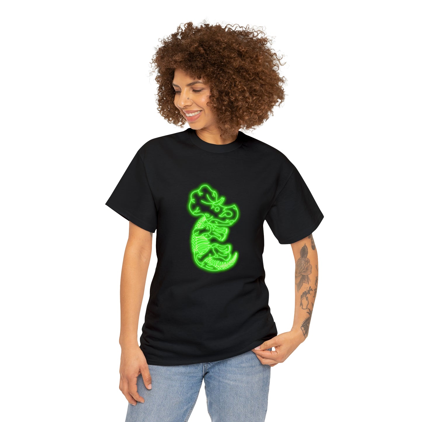 NEON Triceratops Skeleton Tee - Green