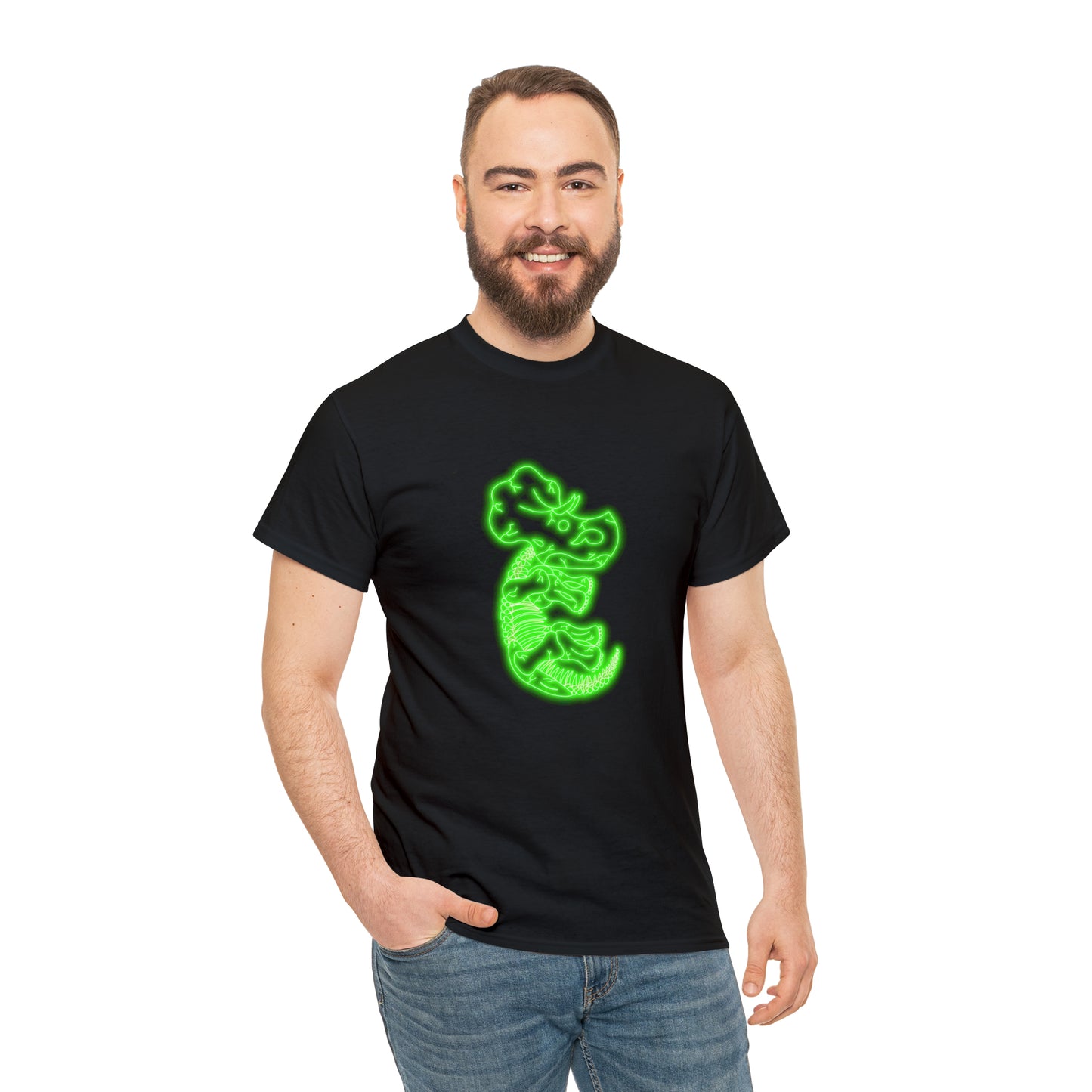 NEON Triceratops Skeleton Tee - Green