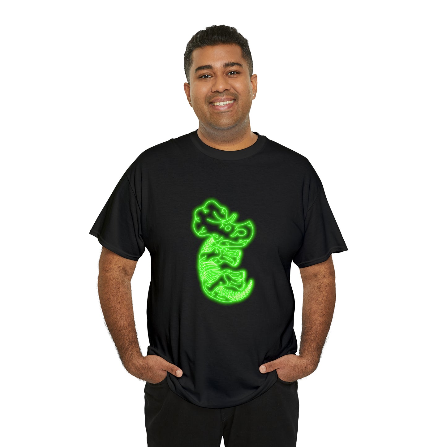 NEON Triceratops Skeleton Tee - Green
