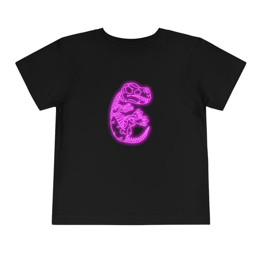 Toddler NEON T-Rex Skeleton Tee - Pink