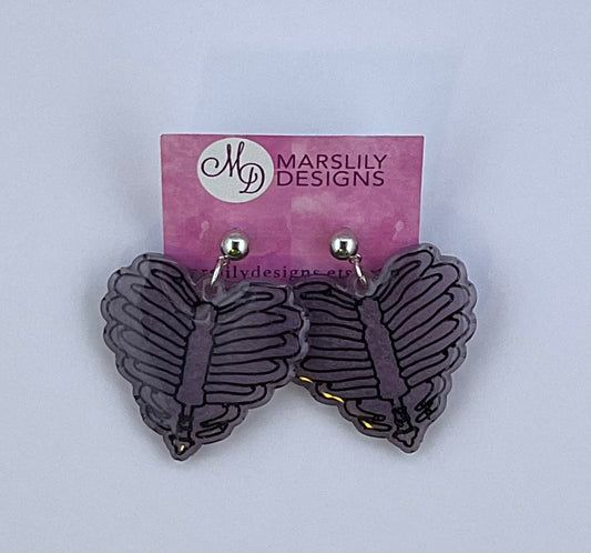 Rib Cage Heart Earrings