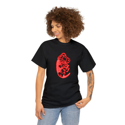 NEON Brachiosaurus Skeleton Tee - Red