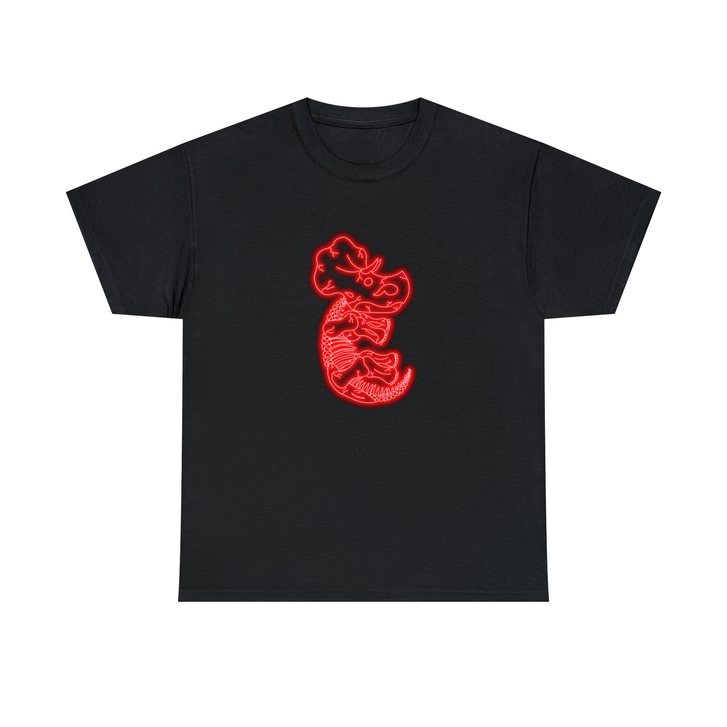 NEON Triceratops Skeleton Tee - Red