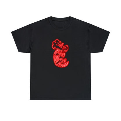 NEON Triceratops Skeleton Tee - Red