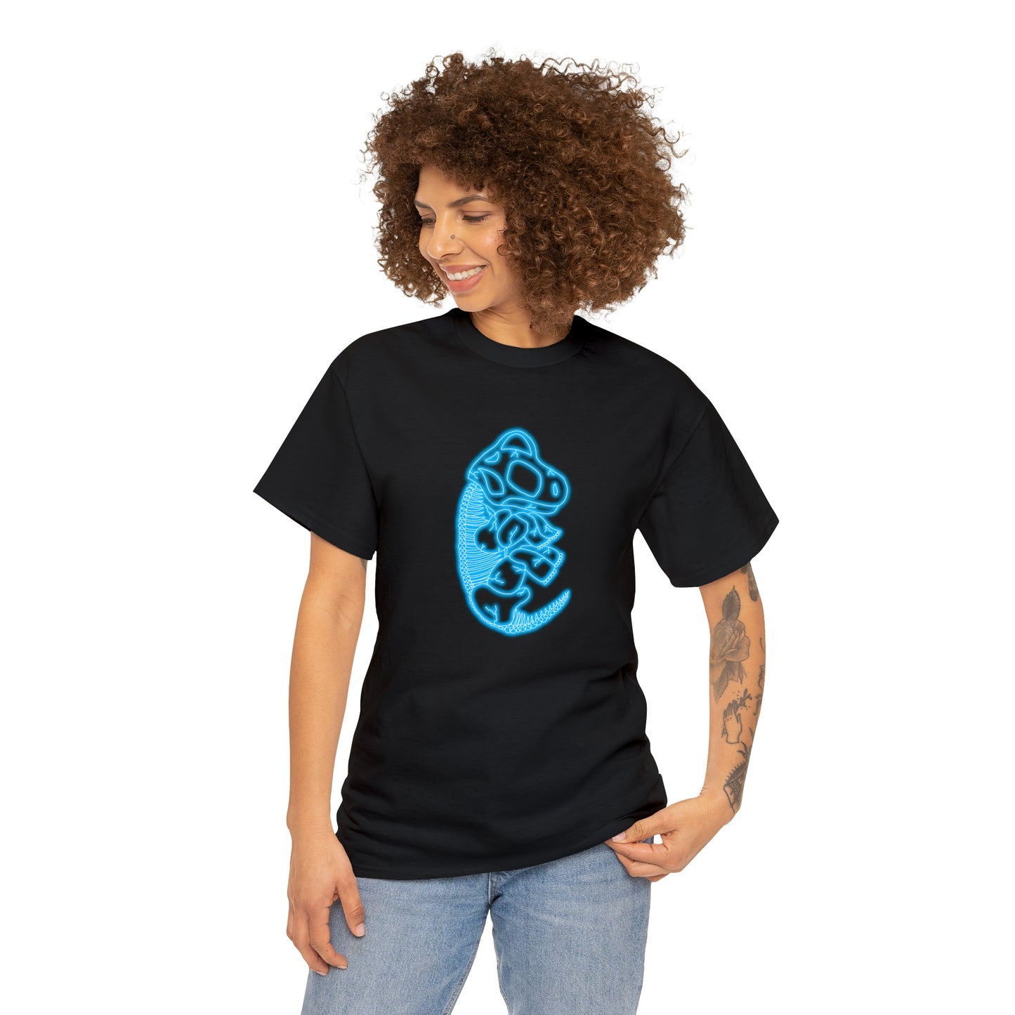 NEON Brachiosaurus Skeleton Tee - Blue