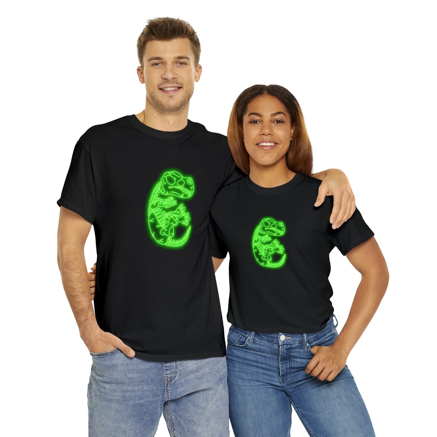 NEON T-Rex Skeleton Tee - Green