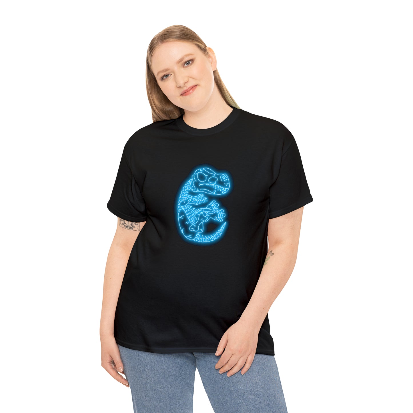 NEON T-Rex Skeleton Tee - Blue