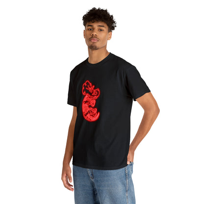 NEON Triceratops Skeleton Tee - Red