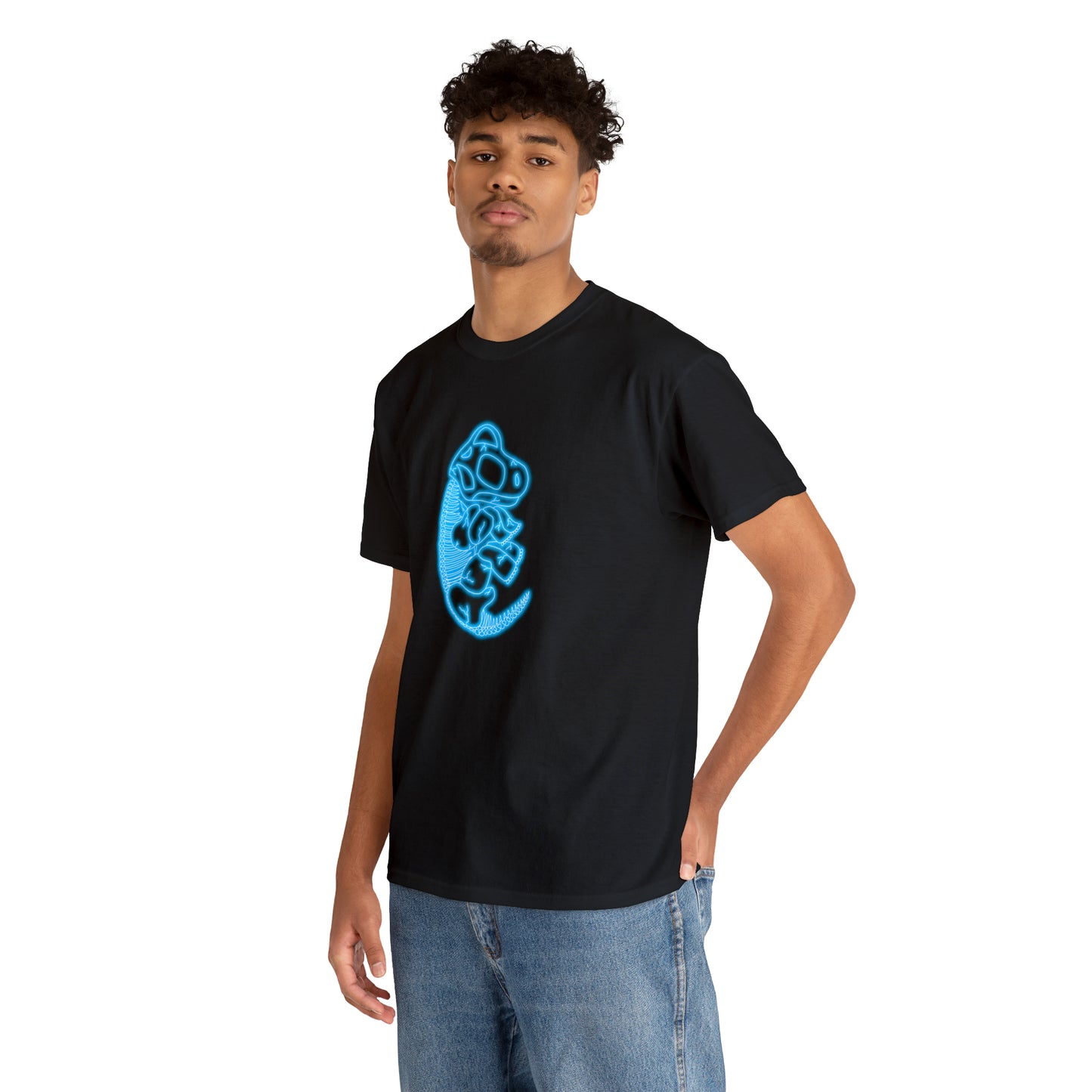 NEON Brachiosaurus Skeleton Tee - Blue