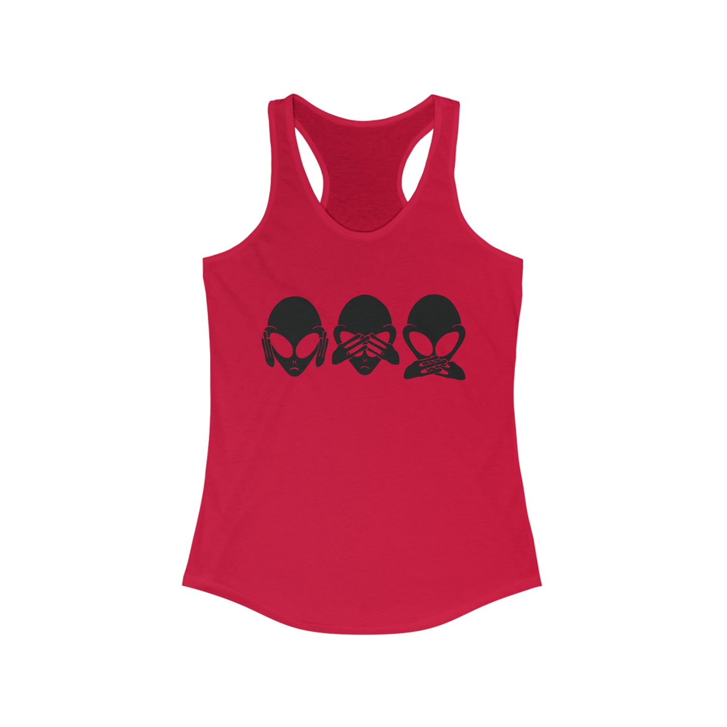 Alien Hear No Evil, See No Evil Speak No Evil - Women's Ideal Racerback Tank