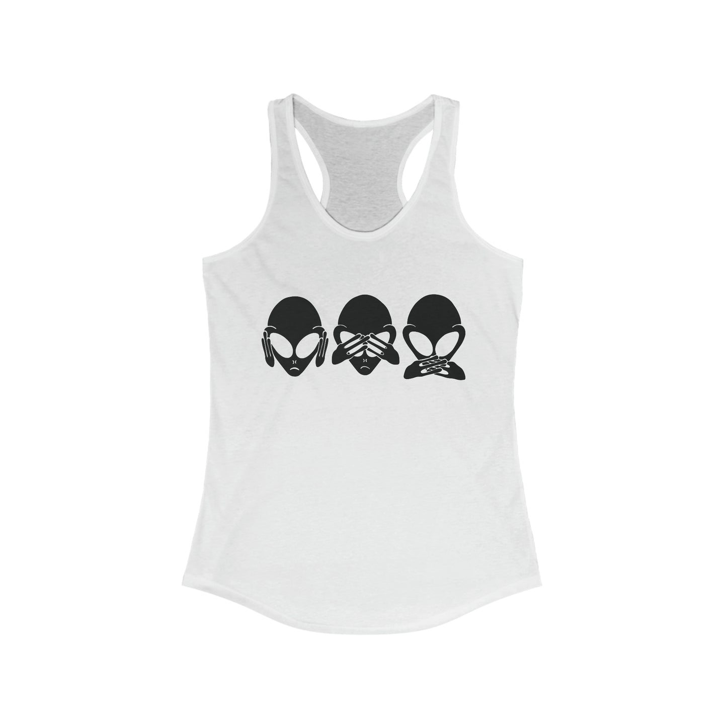 Alien Hear No Evil, See No Evil Speak No Evil - Women's Ideal Racerback Tank