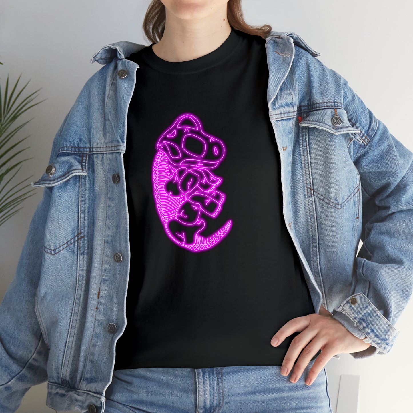 NEON Brachiosaurus Skeleton Tee - Pink