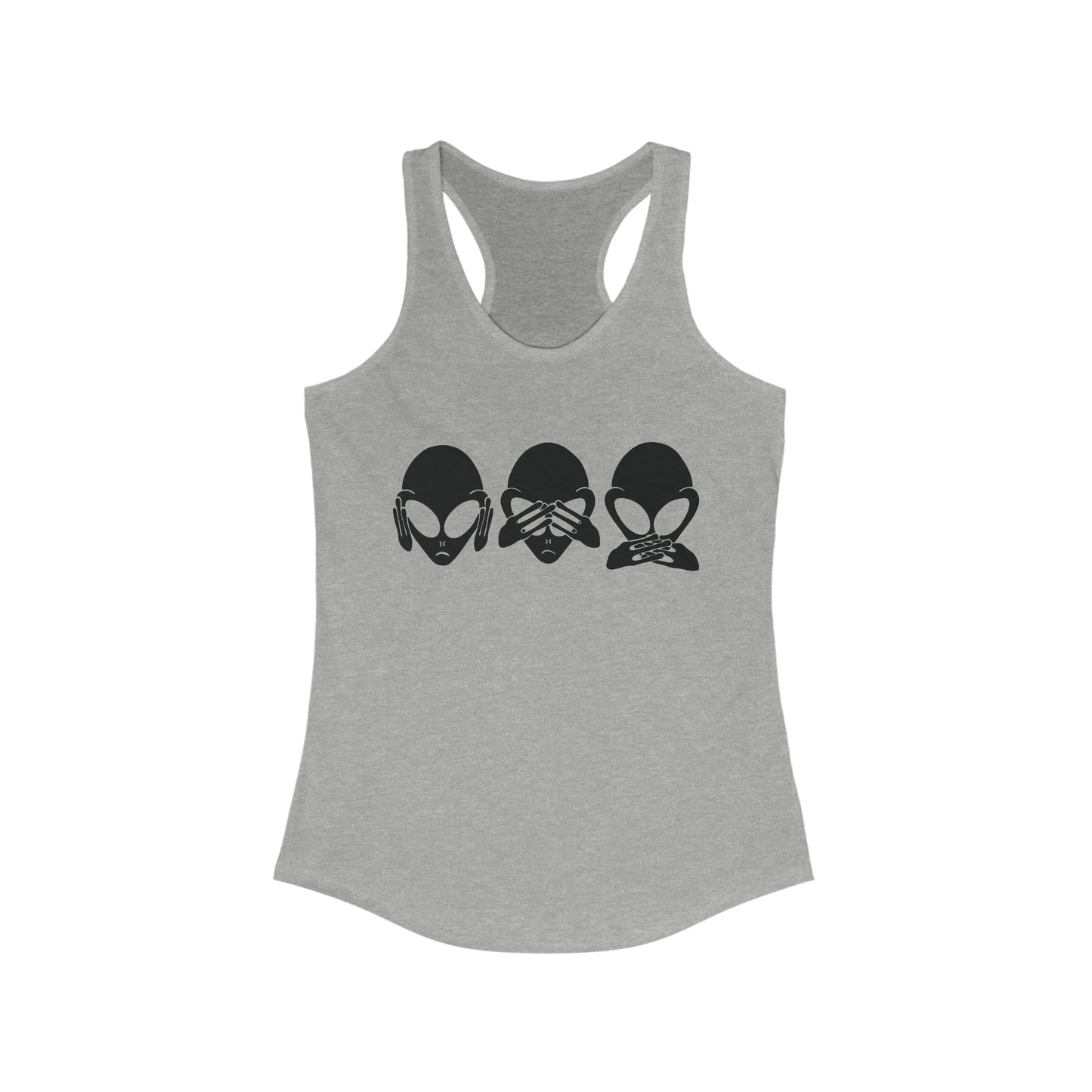 Alien Hear No Evil, See No Evil Speak No Evil - Women's Ideal Racerback Tank