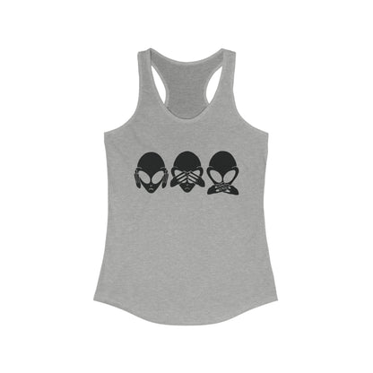 Alien Hear No Evil, See No Evil Speak No Evil - Women's Ideal Racerback Tank