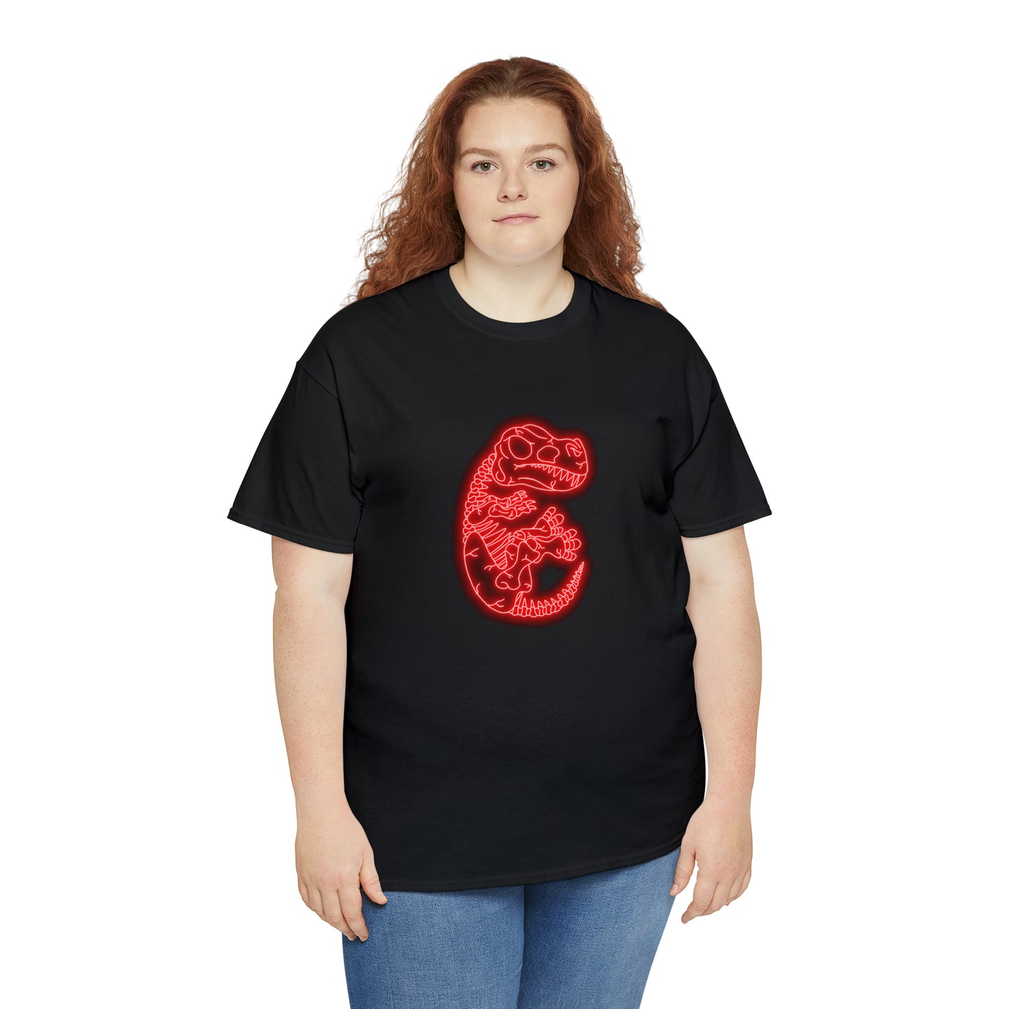 NEON T-Rex Skeleton Tee - Red