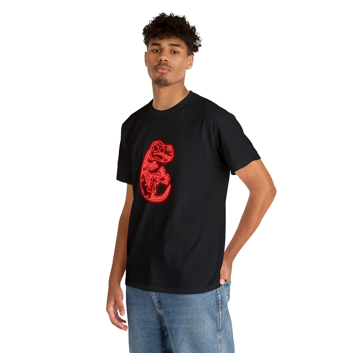 NEON T-Rex Skeleton Tee - Red