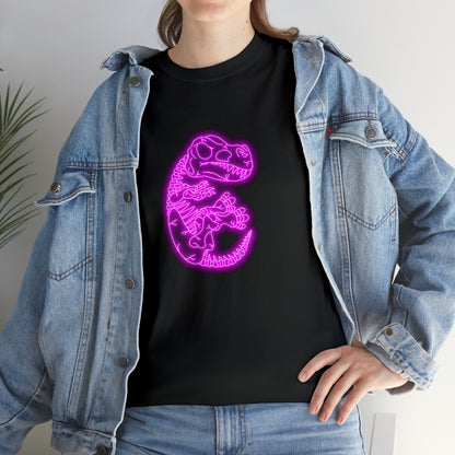 NEON T-Rex Skeleton Tee - Pink