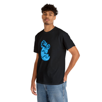 NEON Triceratops Skeleton Tee - Blue