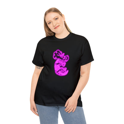 NEON Triceratops Skeleton Tee - Pink