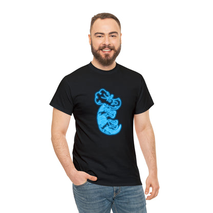 NEON Triceratops Skeleton Tee - Blue