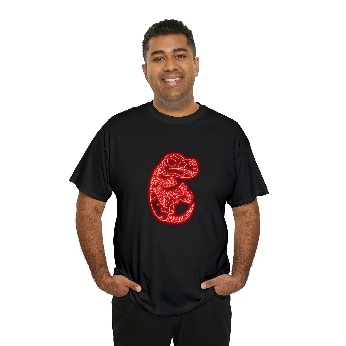 NEON T-Rex Skeleton Tee - Red