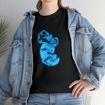 NEON Triceratops Skeleton Tee - Blue