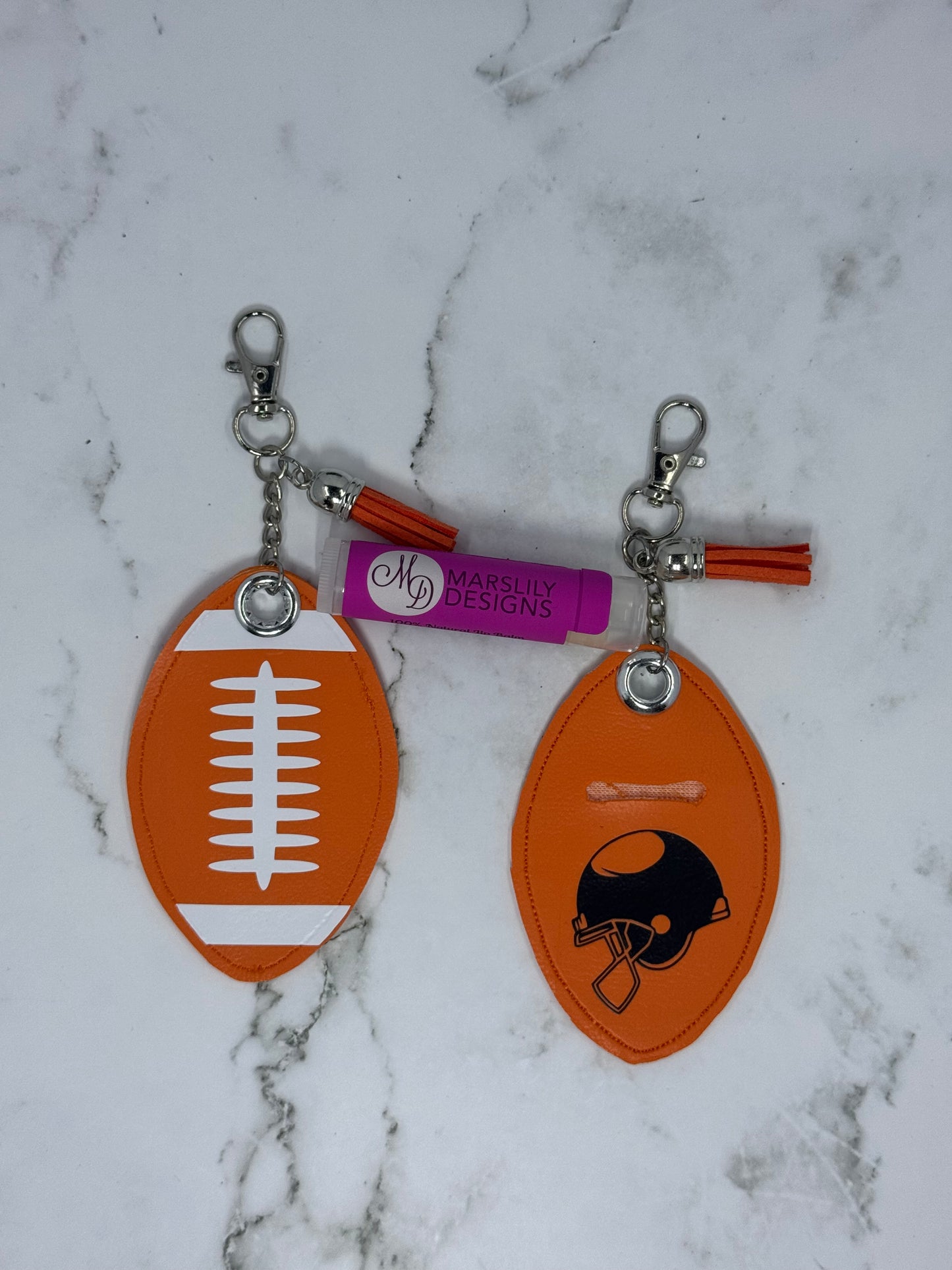 Football Chapstick Keychain