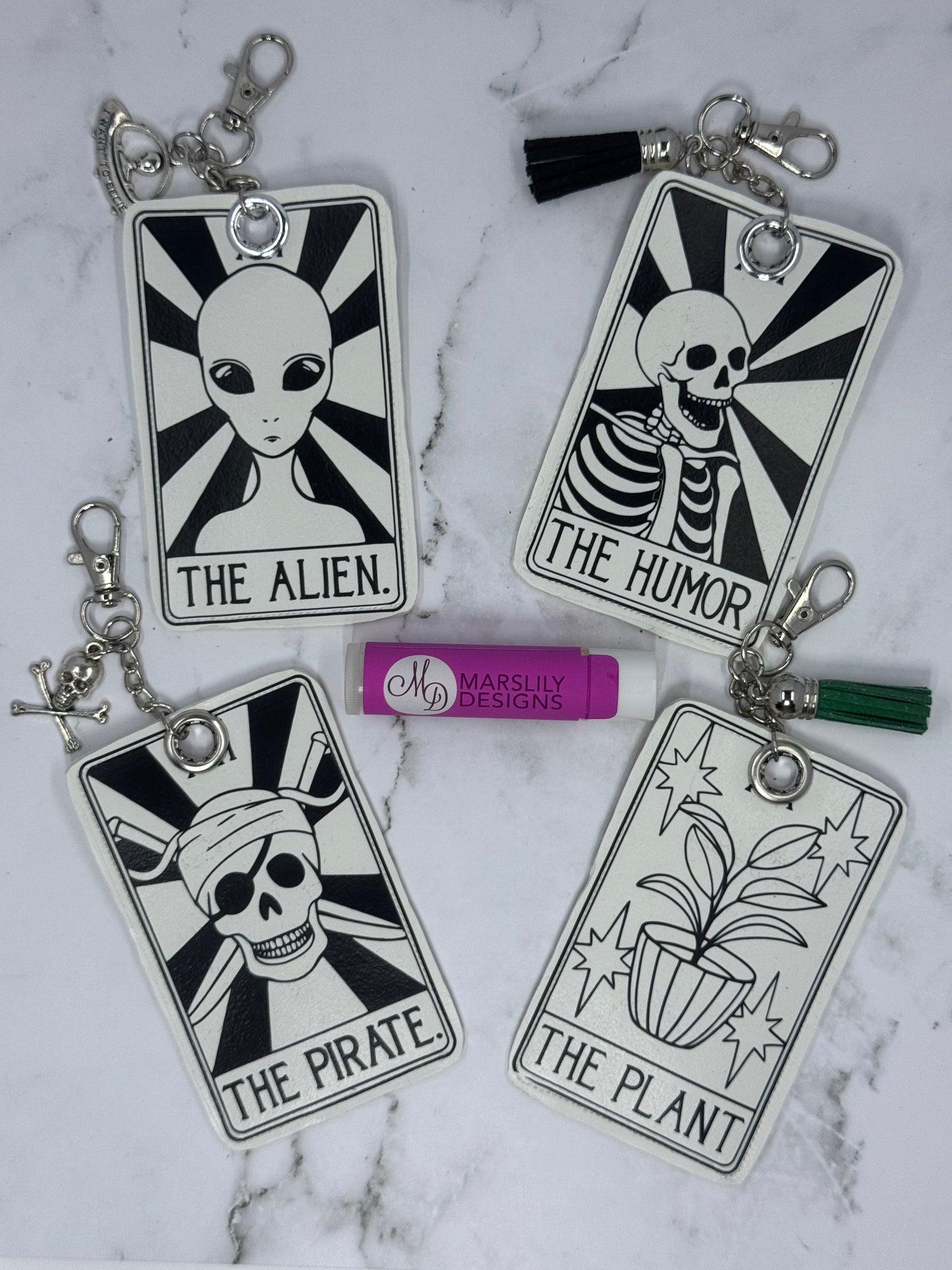 Funny Tarot Chapstick Keychain