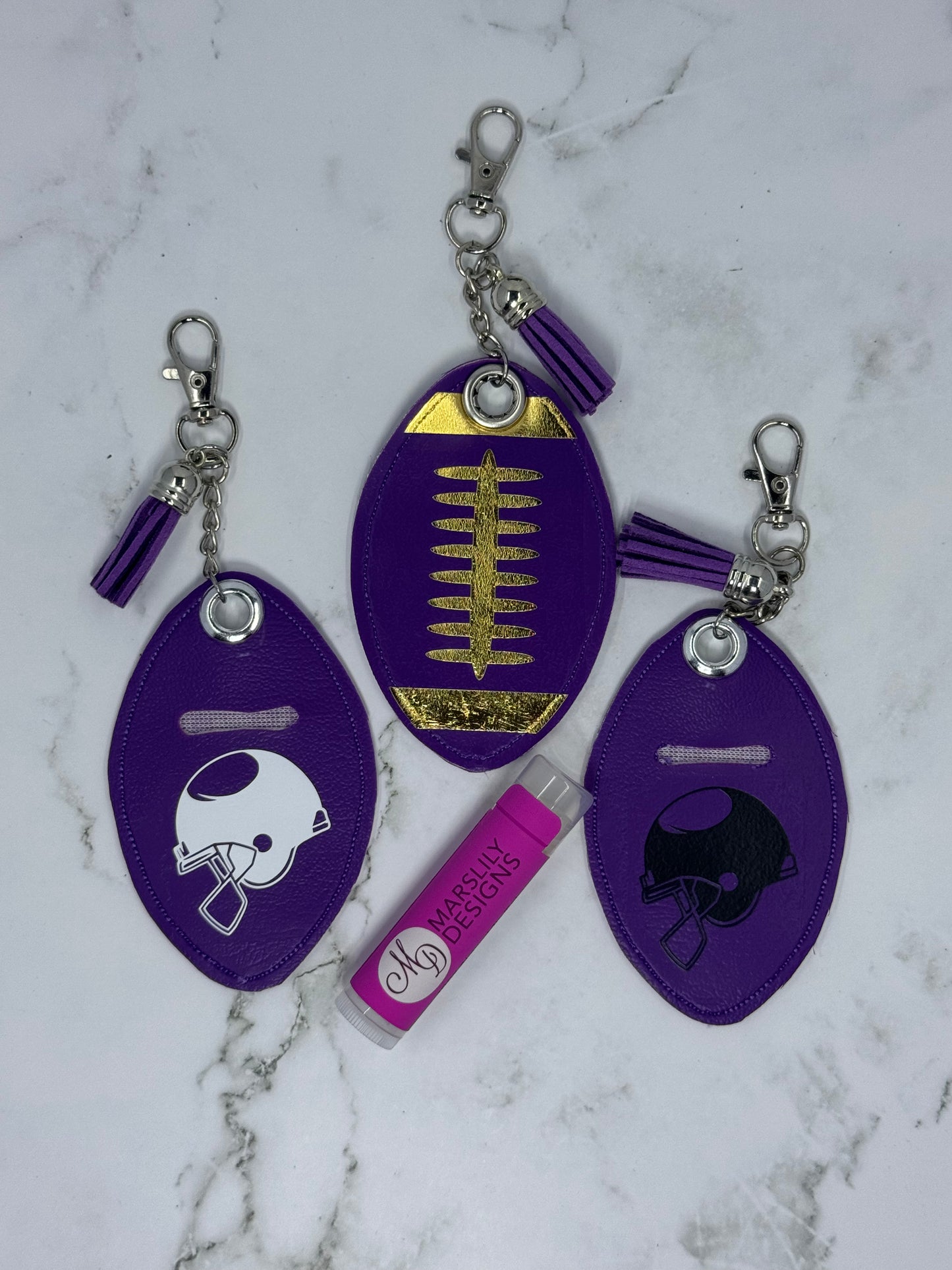 Football Chapstick Keychain