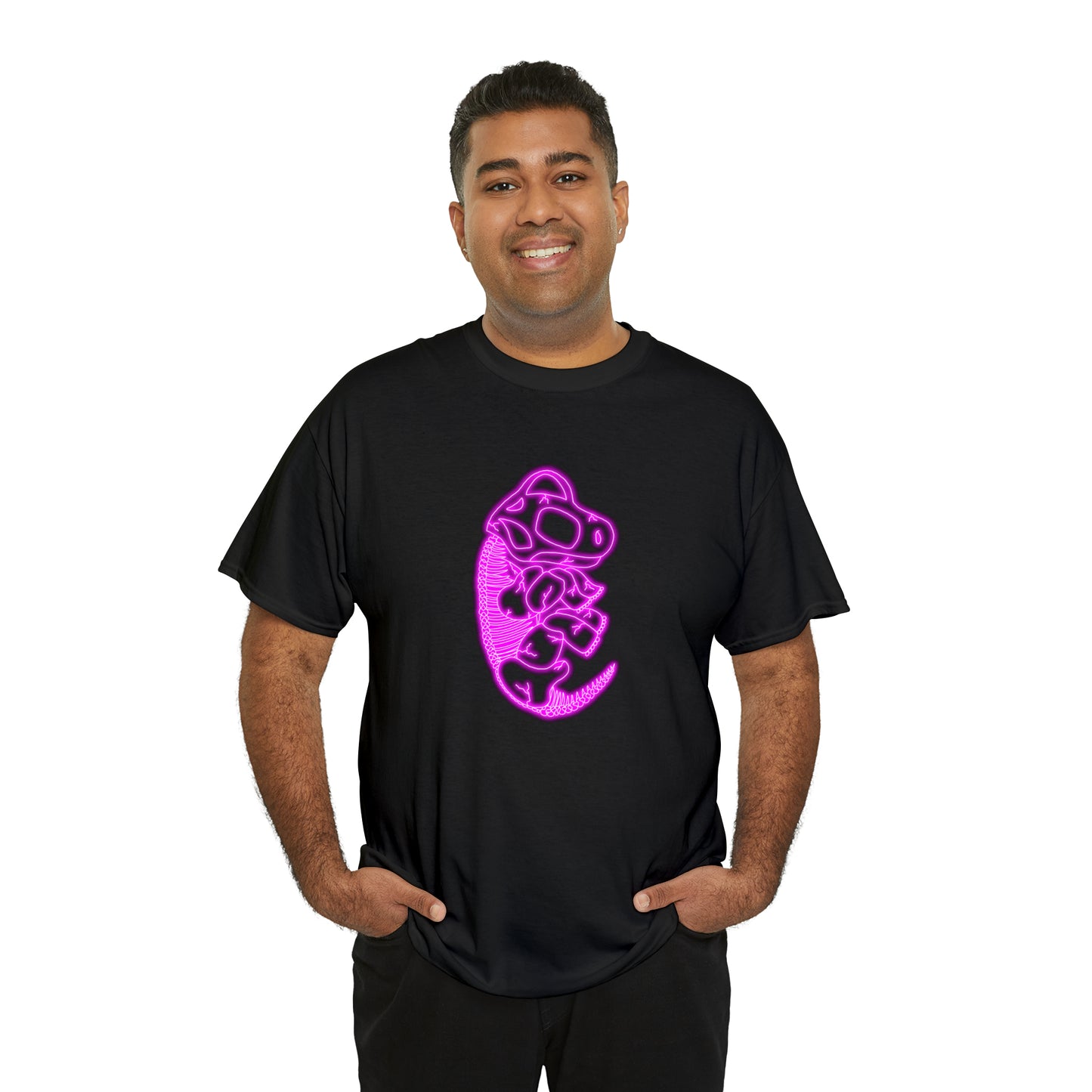 NEON Brachiosaurus Skeleton Tee - Pink