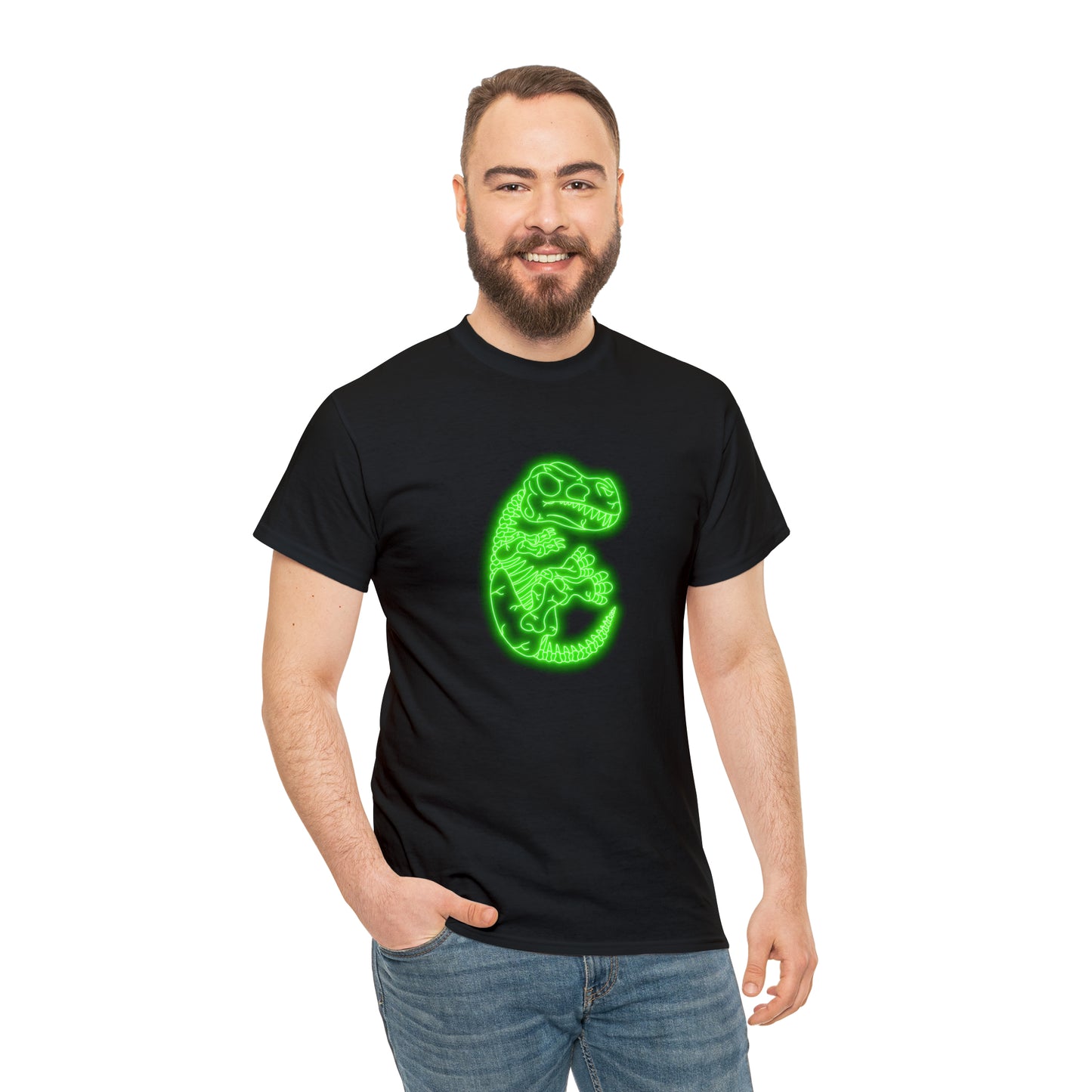 NEON T-Rex Skeleton Tee - Green