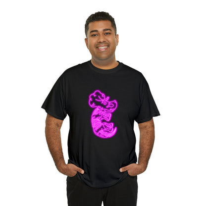 NEON Triceratops Skeleton Tee - Pink