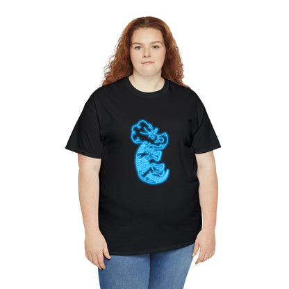 NEON Triceratops Skeleton Tee - Blue