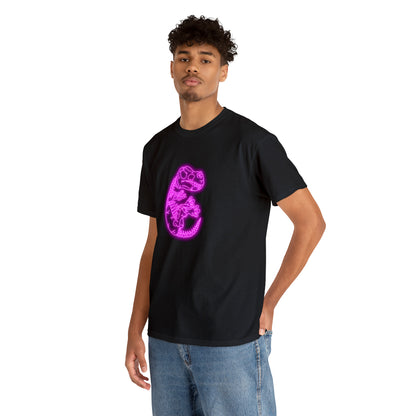 NEON T-Rex Skeleton Tee - Pink