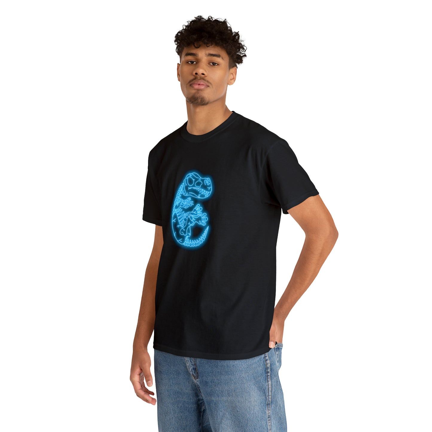 NEON T-Rex Skeleton Tee - Blue