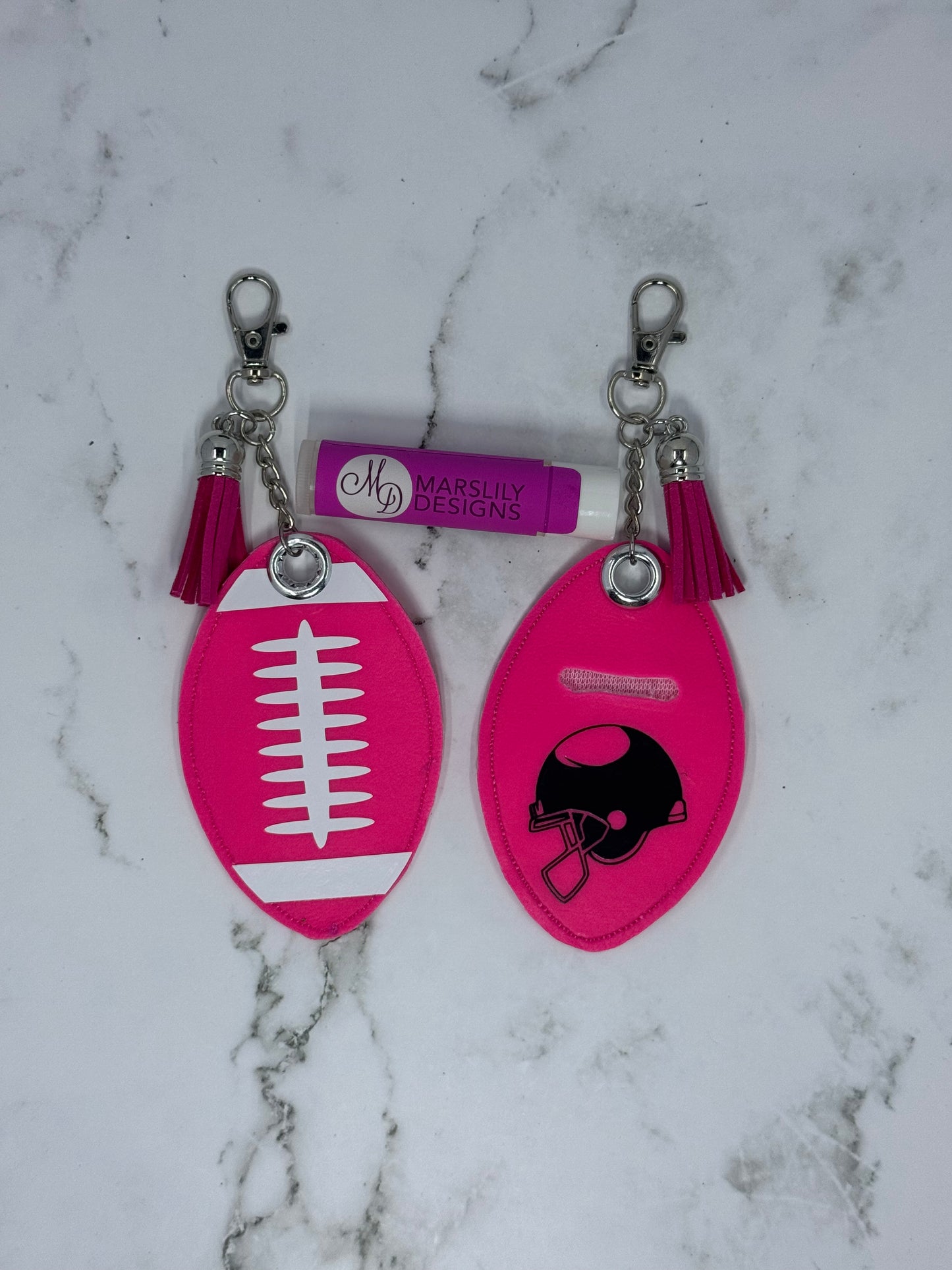 Football Chapstick Keychain