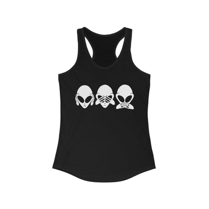 Alien Hear No Evil, See No Evil Speak No Evil - Women's Ideal Racerback Tank