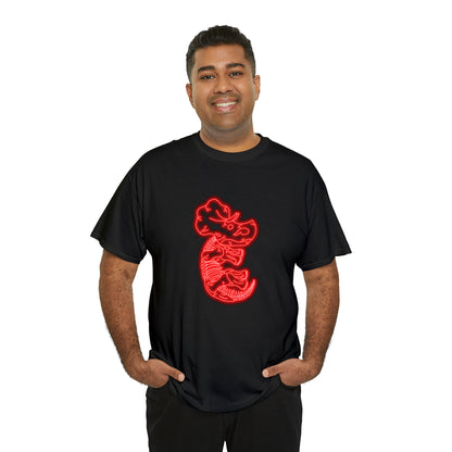 NEON Triceratops Skeleton Tee - Red