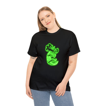 NEON Triceratops Skeleton Tee - Green