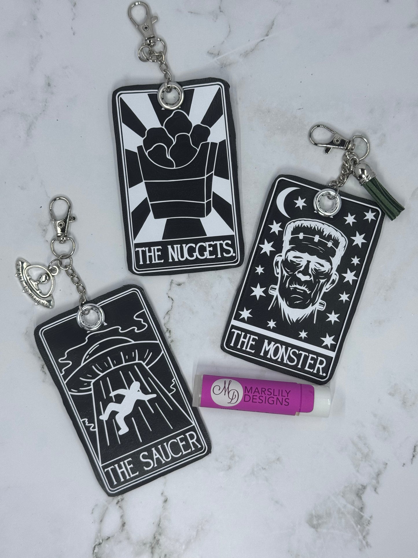 Funny Tarot Chapstick Keychain