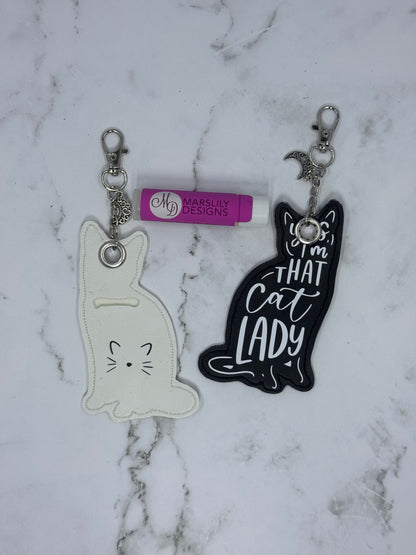 Cat Lady Chapstick Keychain