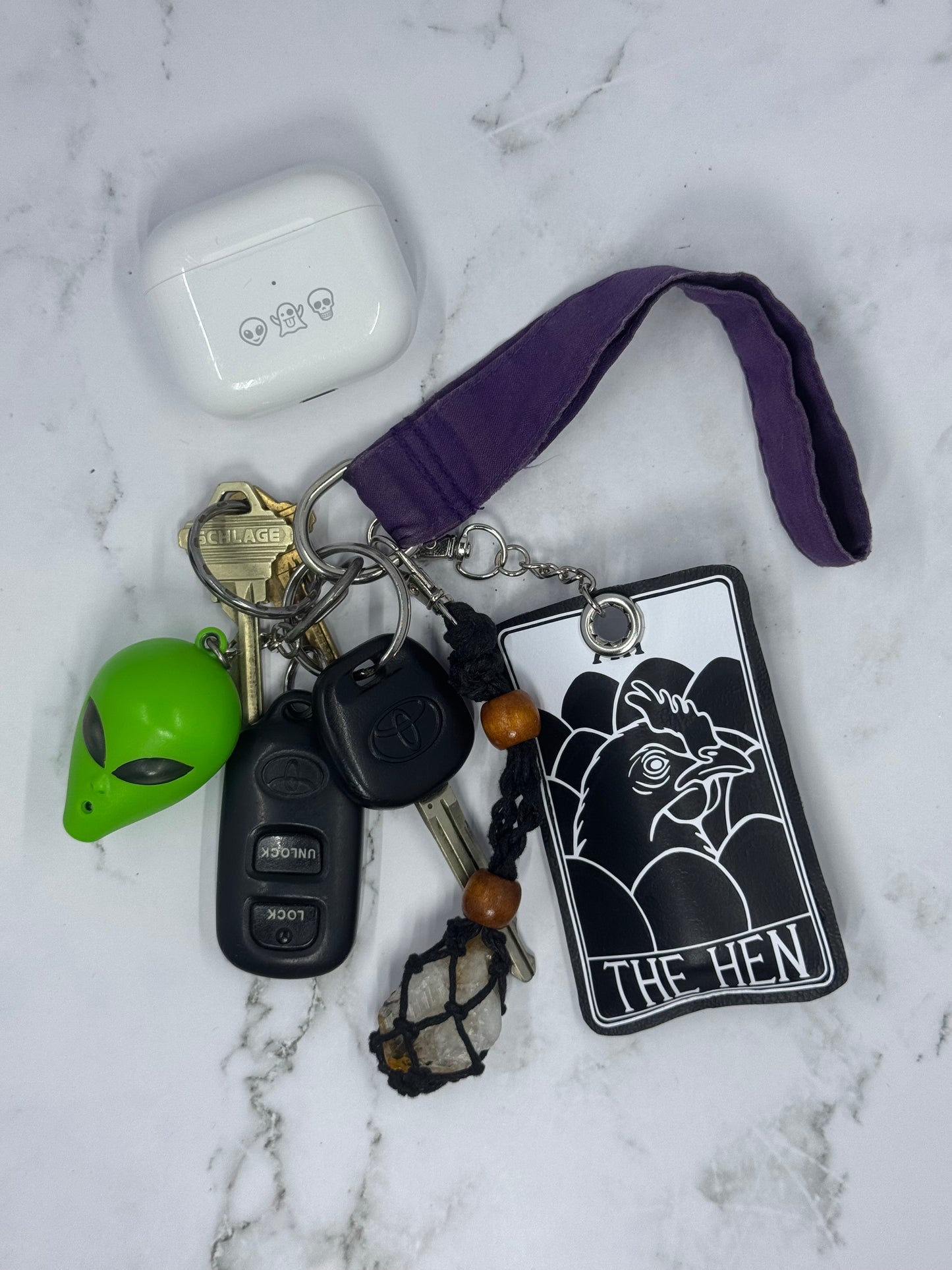 Funny Tarot Chapstick Keychain