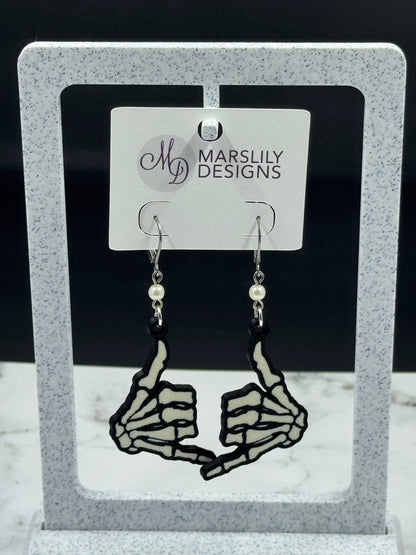 Hang Loose Skeleton Earring