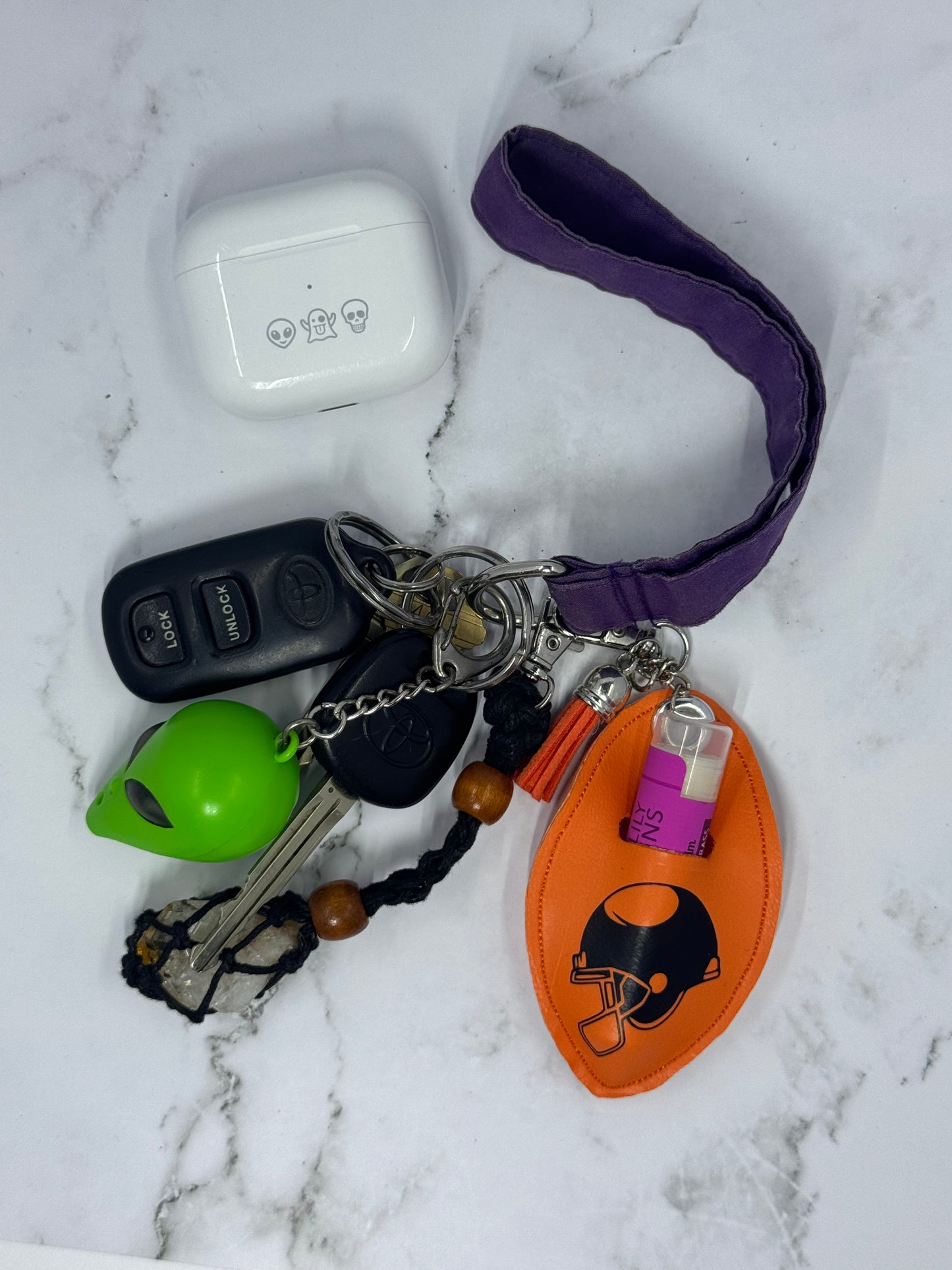 Football Chapstick Keychain