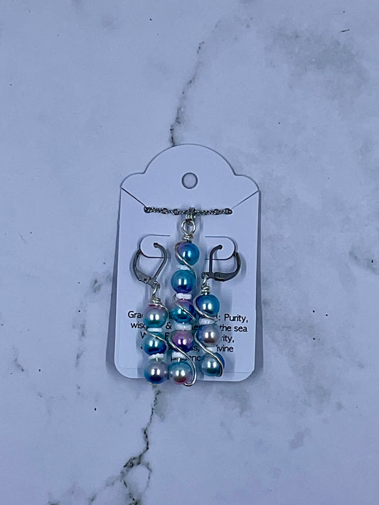 Wrapped Bead Necklace & Earring Sets