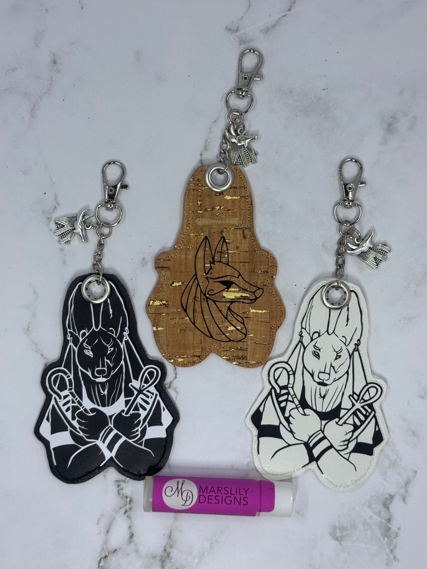 Anubis Chapstick Keychain